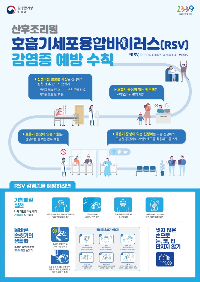 호흡기세포융합바이러스 감염증 예방수칙 안내 홍보물.(제공=질병관리청)