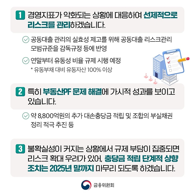 상호금융권 건전성을 제고합니다