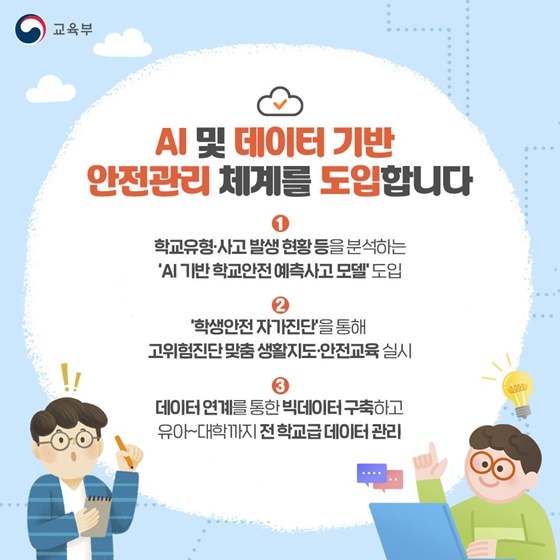 미래 교육환경에 발맞춰 학교 안전사고를 예방합니다!