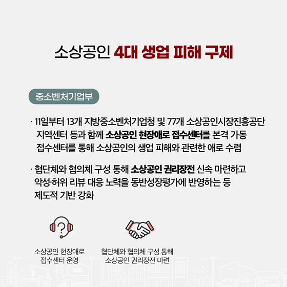 범부처 「소상공인 생업 피해 정책대응반」 본격 가동