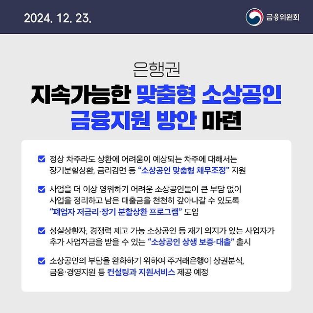 12월 4주 금융정책 살펴보기