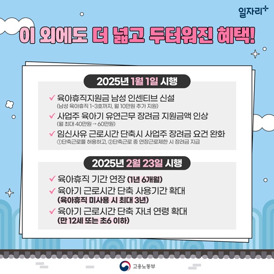 2025년 1월 1일부터 달라지는 육아지원제도