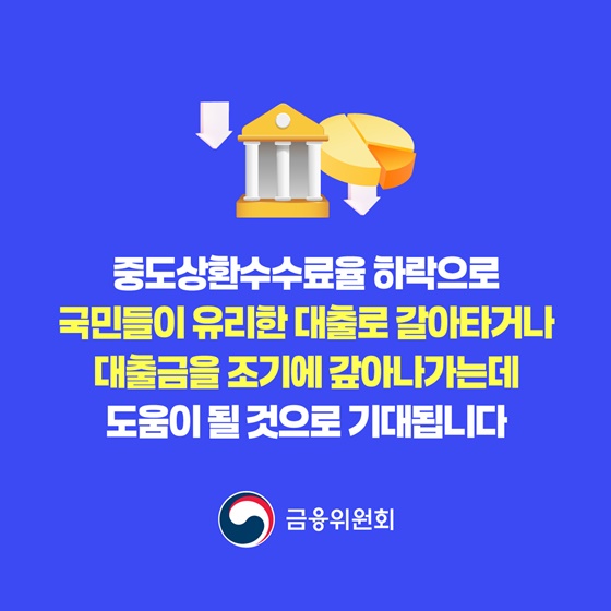 중도상환수수료율 절반 수준으로 인하