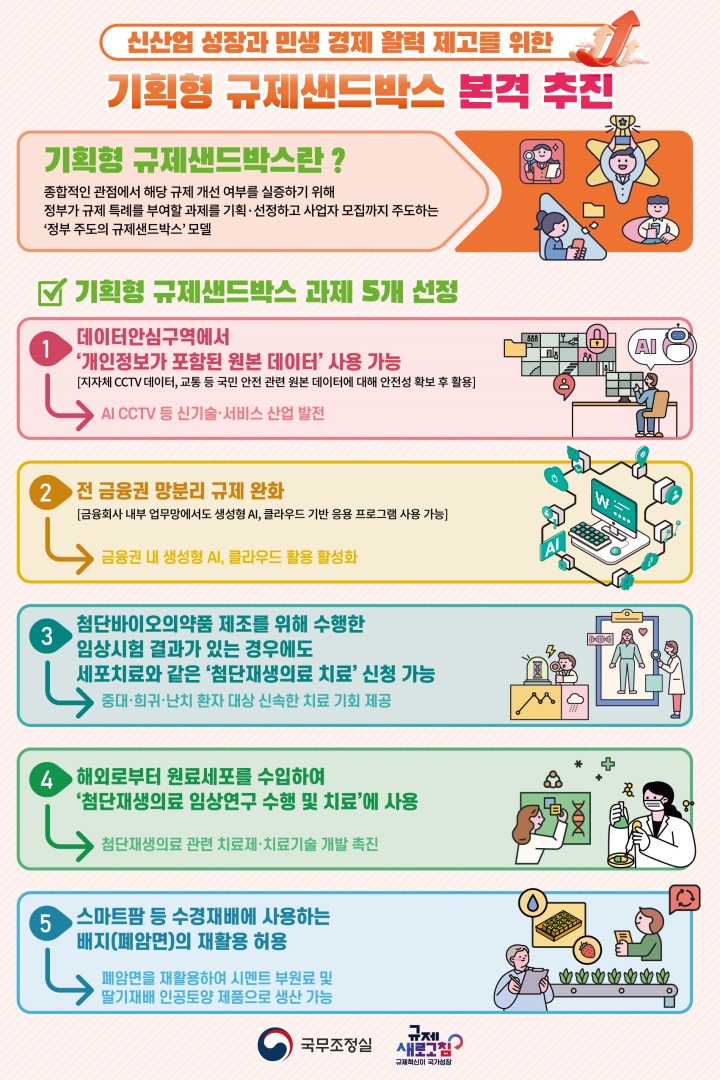 기획형 규제샌드박스 선정과제 개요 인포그래픽.(국무조정실 제공)