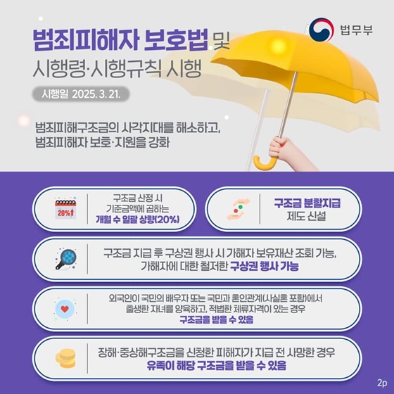 2025년부터 이렇게 달라집니다! ② 범죄피해자 보호 편