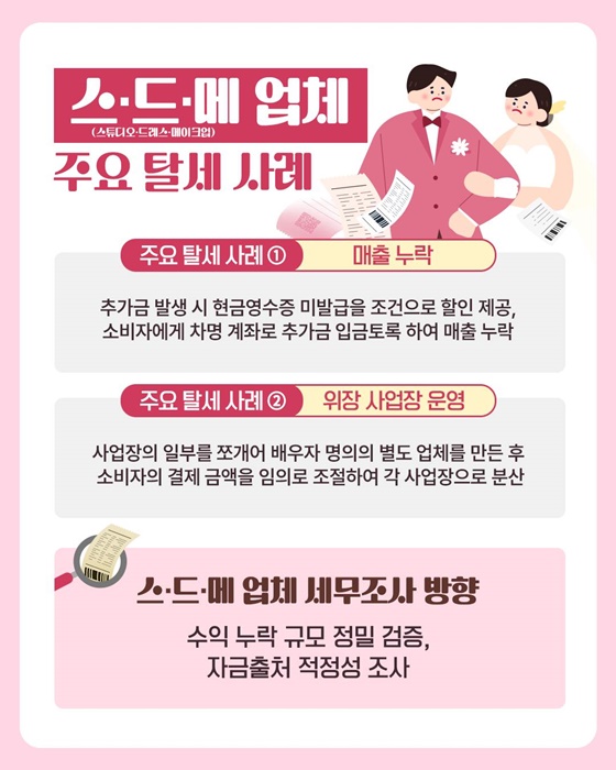 결혼·출산·유아교육 업체 세무조사 실시