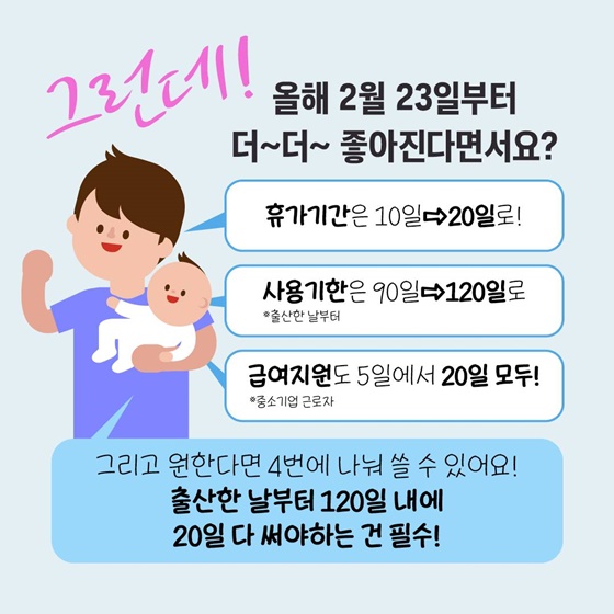 2025년부터 달라지는 출산·육아 지원제도 배우자 출산휴가