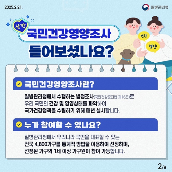 국민건강영양조사 참여 혜택 안내