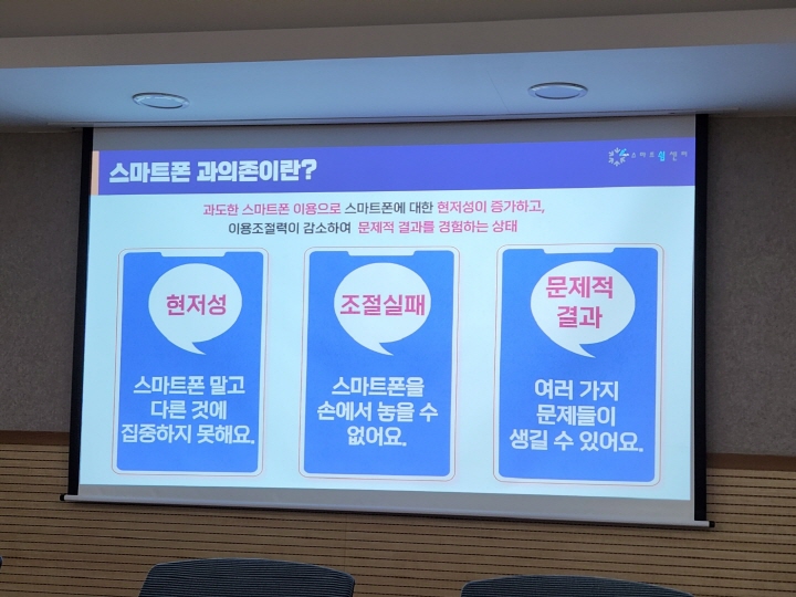 스마트폰 과의존 진단 시 조절 실패, 현저성, 문제적 결과 3개의 영역별로 판단한다.(출처=스마트쉼센터)