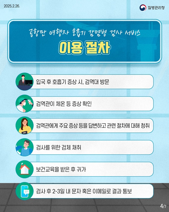 여행자 호흡기 감염병 검사 서비스