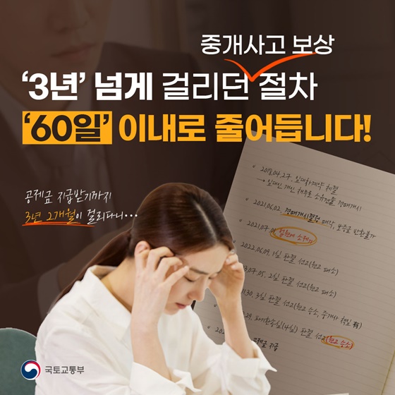 중개사고 보상 절차 60일 이내로 해결