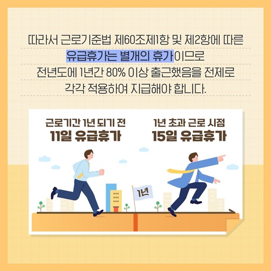 일한 지 1년 넘었어요! 휴가 15일 주실 거죠?