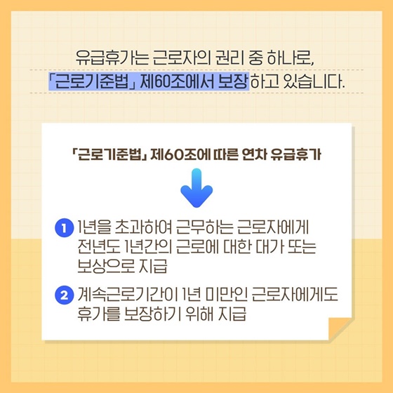 일한 지 1년 넘었어요! 휴가 15일 주실 거죠?