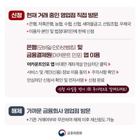 나도 모르게 개설되는 계좌 이제는 사전에 차단하세요