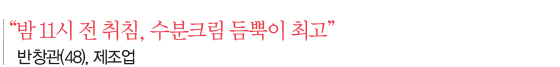 “밤 11시 전 취침, 수분크림 듬뿍이 최고” 반창관(48), 제조업