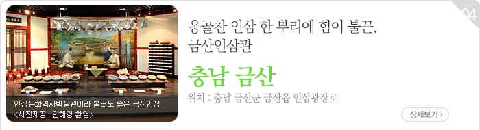 옹골찬 인삼 한 뿌리에 힘이 불끈, 금산인삼관 - 충남 금산