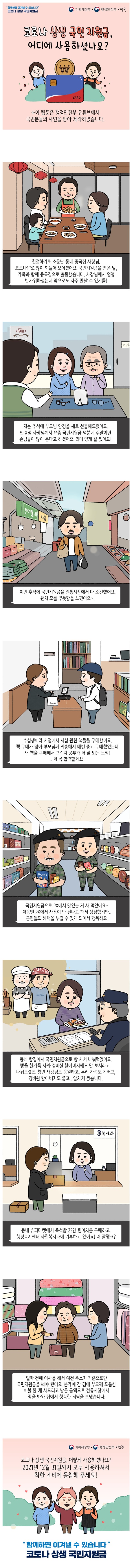 [웹툰] 코로나 상생 국민지원금, 어디에 사용하셨나요?