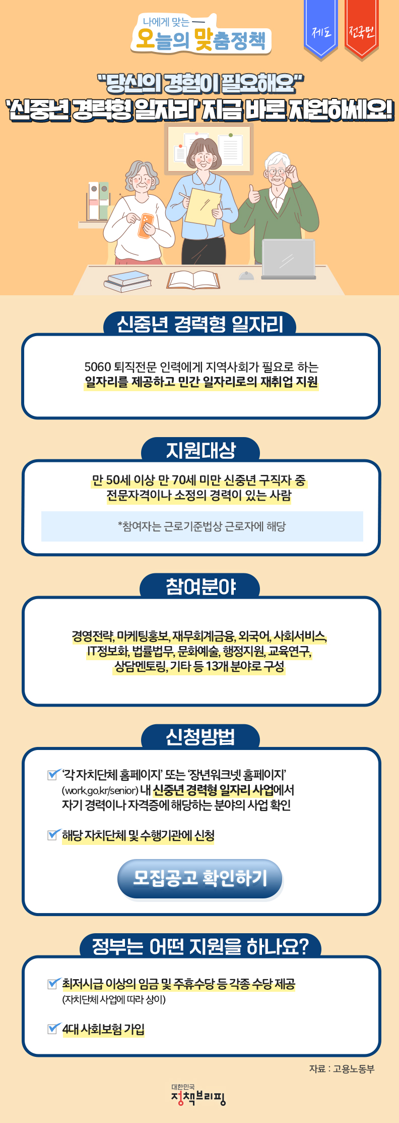 신중년 경력형 일자리, 하단내용 참조