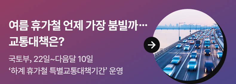 여름 휴가철 언제 가장 붐빌까 교통대책은? - 국토부, 22일~다음달 10일 '하계 휴가철 특별교통대책기간' 운영