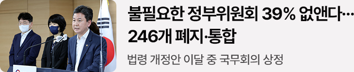 불필요한 정부위원회 39% 없앤다…246개 폐지·통합 - 법령 개정안 이달 중 국무회의 상정