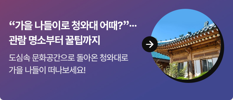 “가을 나들이로 청와대 어때?”…관람 명소부터 꿀팁까지 - 도심속 문화공간으로 돌아온 청와대로 가을 나들이 떠나보세요!