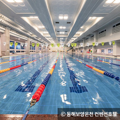 50m 길이 8레인의 대형 실내수영장 ⓒ 동해보양온천 컨벤션호텔
